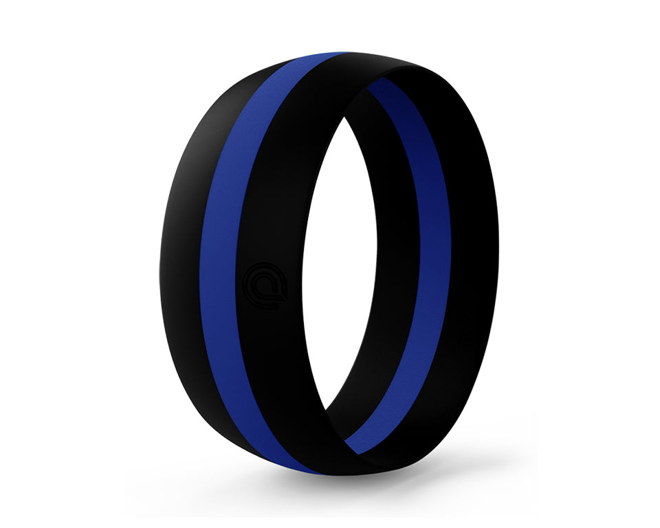 THIN BLUE LINE SILICONE RING