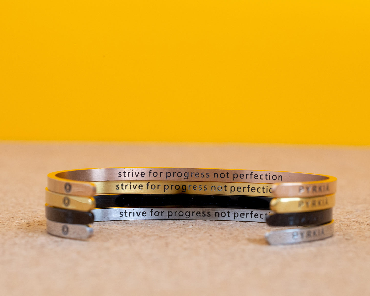 SKINNY CUFF - STRIVE FOR PROGRESS NOT PERFECTION (INSIDE)