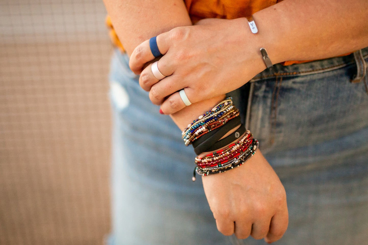 FIRE MULTI-STRAND SEED BEAD BRACELET/ANKLET