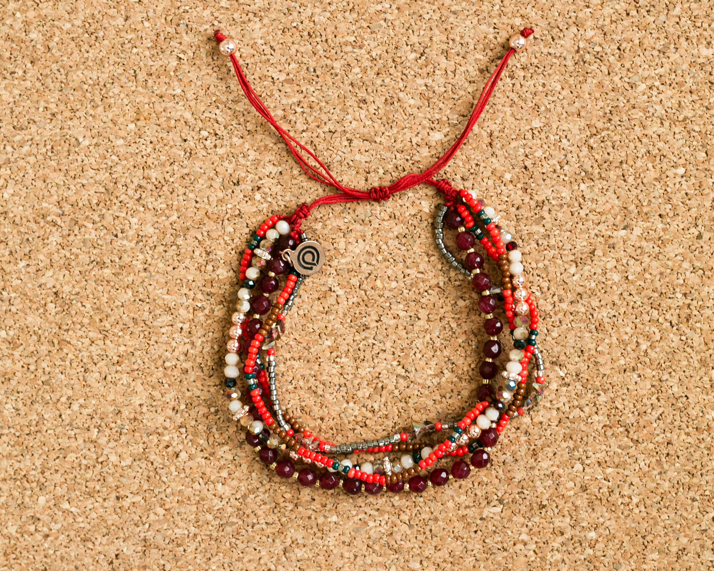 FIRE MULTI-STRAND SEED BEAD BRACELET/ANKLET