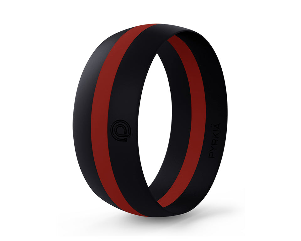 THIN RED LINE SILICONE RING