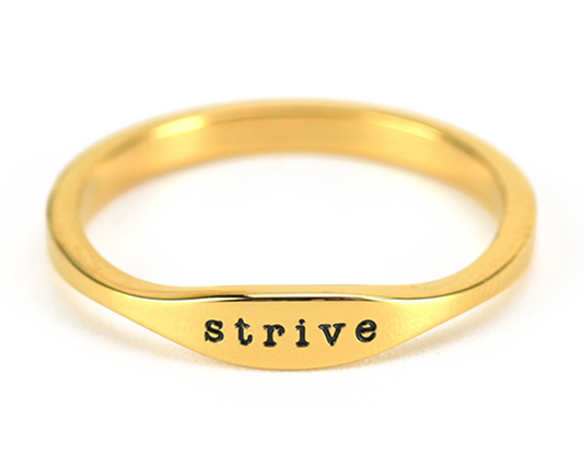 "STRIVE" RING - GOLD