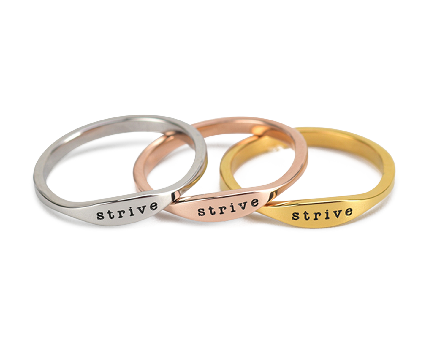 "STRIVE" RING - GOLD