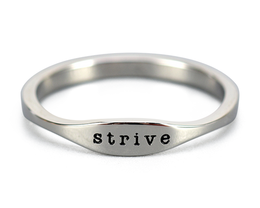 "STRIVE" RING - SILVER