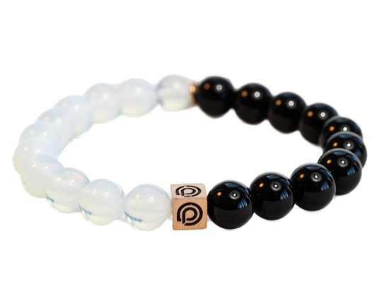 NIGHT & DAY BEAD BRACELET (BLACK & CLEAR)