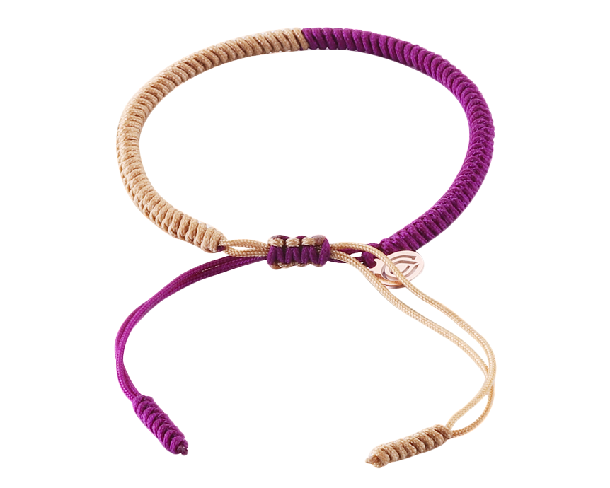 LUCKY ROPE BRACELET - PLUM & GOLD