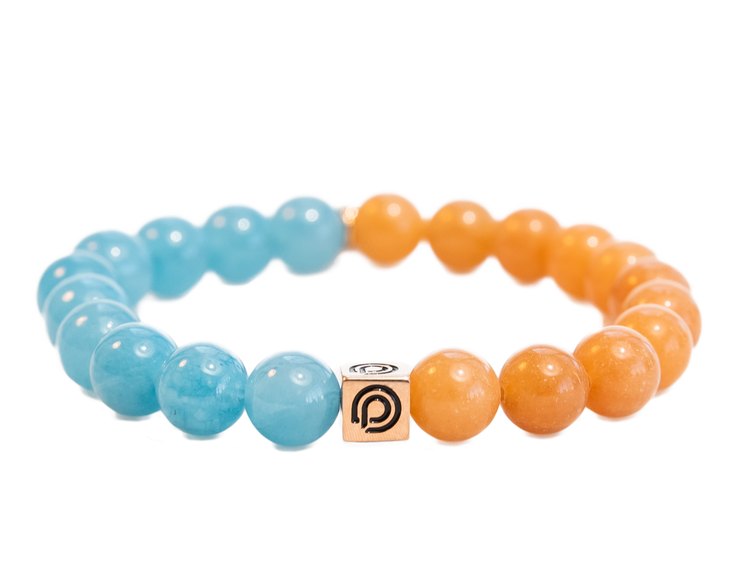 SEASONS BEAD BRACELET (ICE BLUE & PALE BURNT ORANGE)