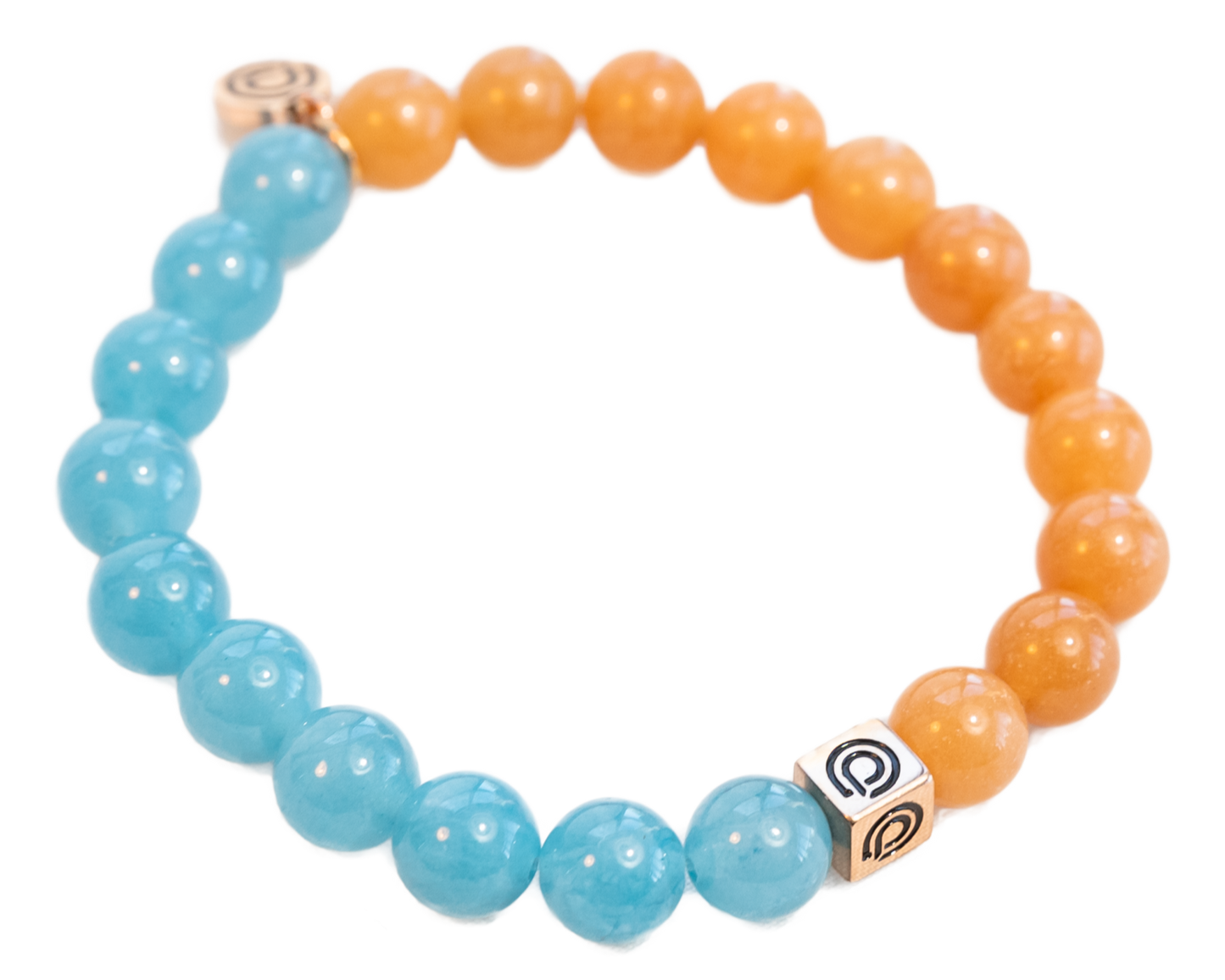 SEASONS BEAD BRACELET (ICE BLUE & PALE BURNT ORANGE)