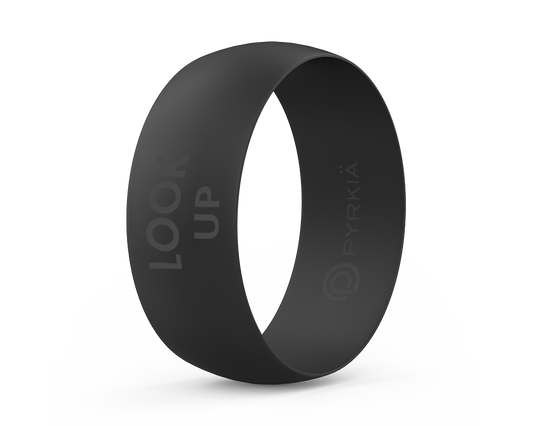 "LOOK UP" LIMITED EDITION SILICONE THUMB RING - BLACK