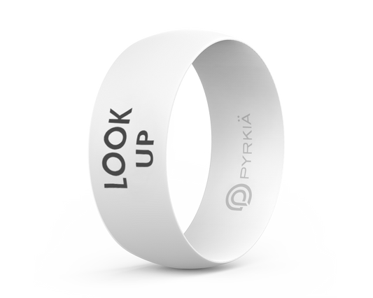 "LOOK UP" LIMITED EDITION SILICONE THUMB RING - WHITE